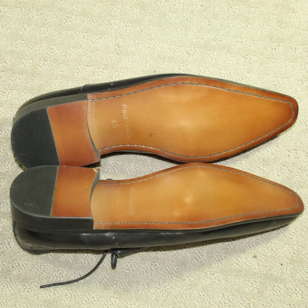 NEW Paul Smith Men's 11 / 45 Black Leather Oxfords Shoes Made in Italy